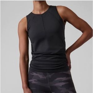Athleta Foothill Seamless Split Tie Back Tank Sz XS Black